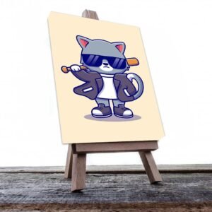 Cuadro Decorativo Dibujo Gato Pandillero con Bat #580