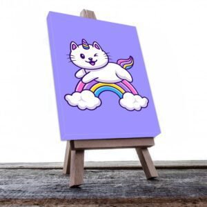 Cuadro Decorativo Dibujo Gato Unicornio #585