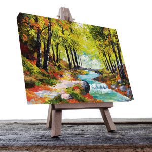 Cuadro Decorativo de Bosque con Colores Cálidos Estilo Oleo #07