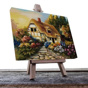 Cuadro Decorativo de Cabaña en el Bosque Estilo Oleo #08