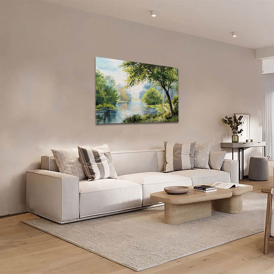 Cuadro Decorativo de Bosque y Rio Estilo Oleo #10 - Image 2