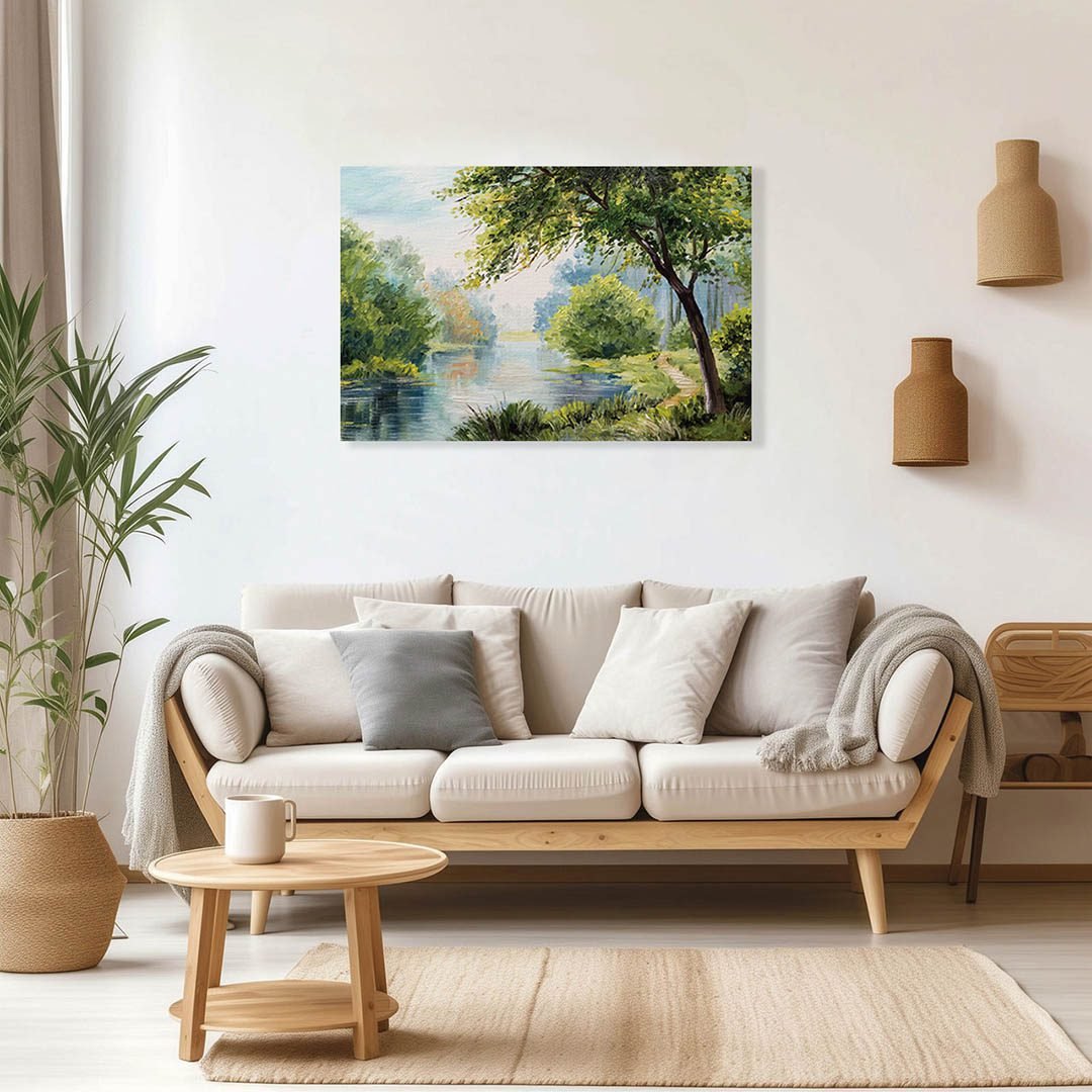Cuadro Decorativo de Bosque y Rio Estilo Oleo #10 - Image 3