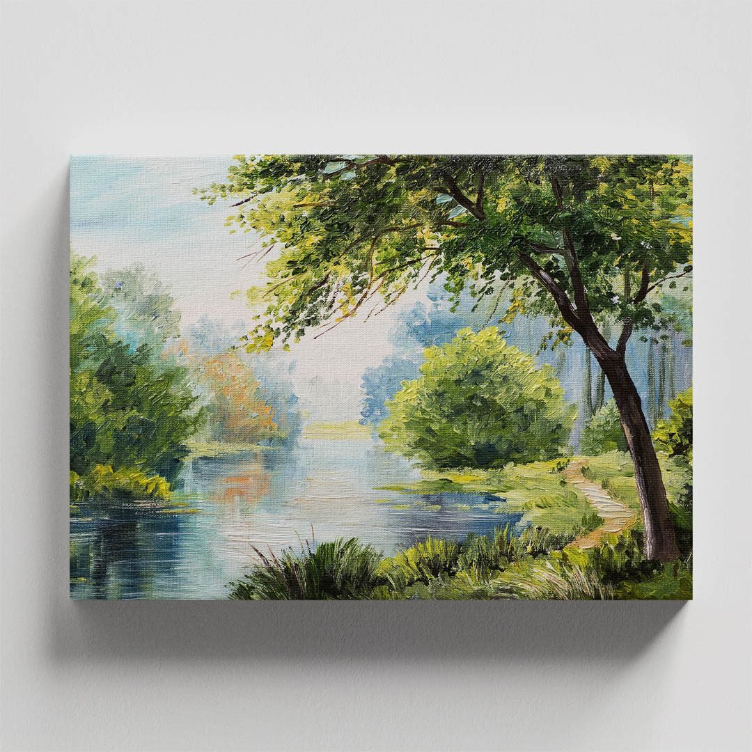 Cuadro Decorativo de Bosque y Rio Estilo Oleo #10 - Image 4