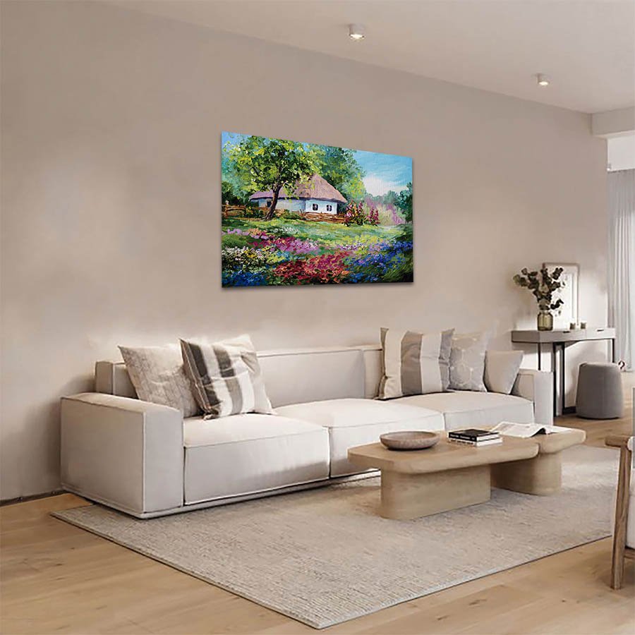 Cuadro Decorativo de Cabaña en el Bosque Estilo Oleo #11 - Image 2