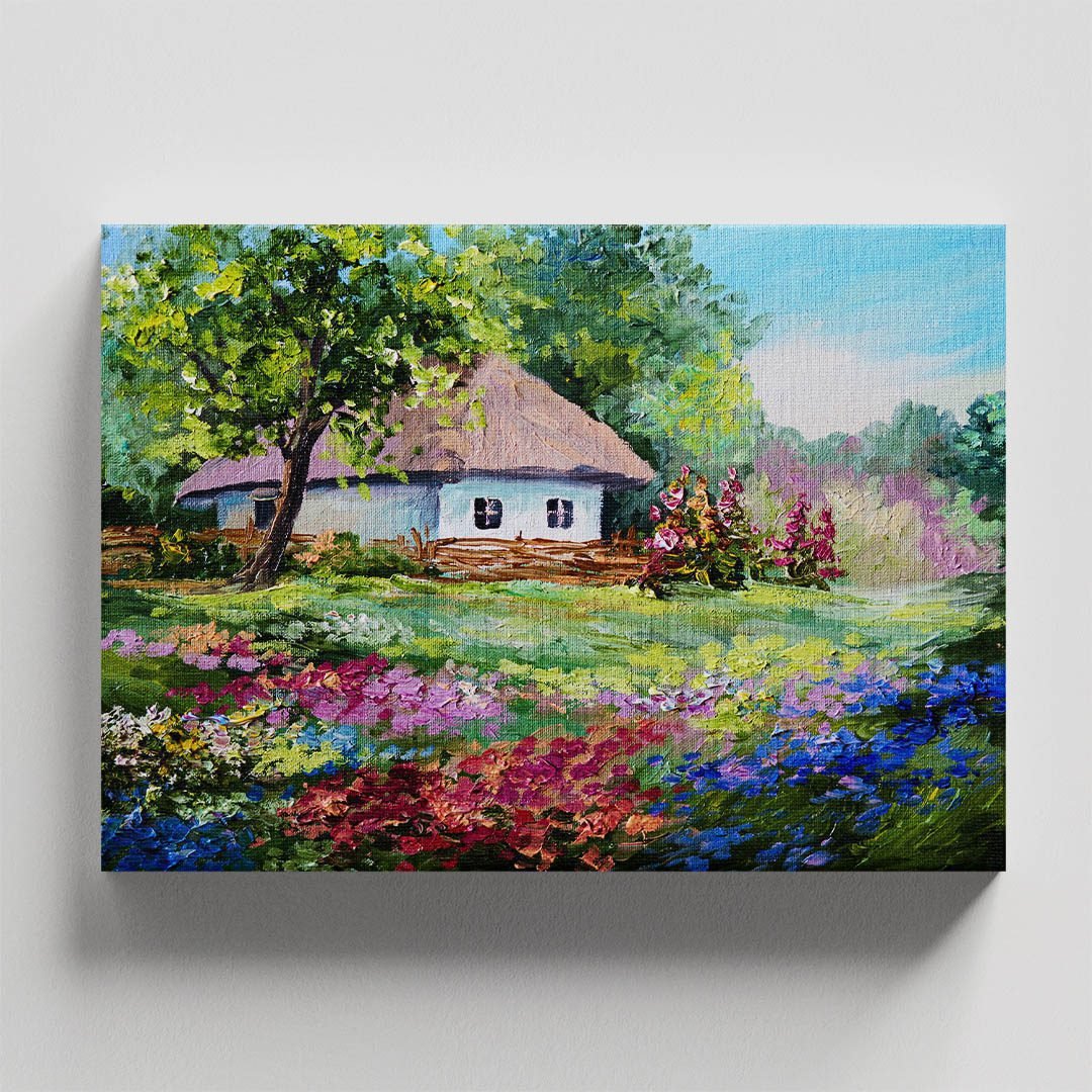 Cuadro Decorativo de Cabaña en el Bosque Estilo Oleo #11 - Image 4