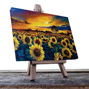 Cuadro Decorativo Campo de Girasoles Estilo Oleo #14