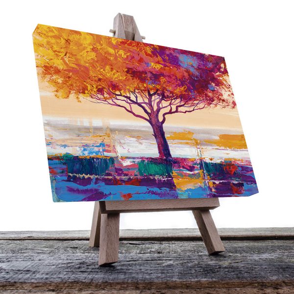 Cuadro Decorativo Árbol de Cerezo y Lago Estilo Oleo #15