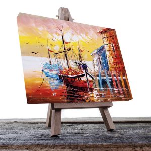 Cuadro Decorativo Barcas en el Atardecer Estilo Oleo #22