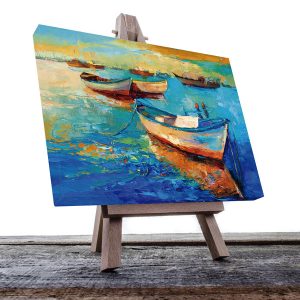 Cuadro Decorativo Barcas en el Atardecer Estilo Oleo #25