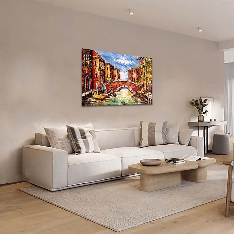 Cuadro Decorativo de Venecia Italia Estilo Oleo #26 - Imagen 2