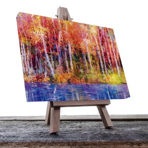 Cuadro Decorativo de Bosque con Colores Cálidos Estilo Oleo #30
