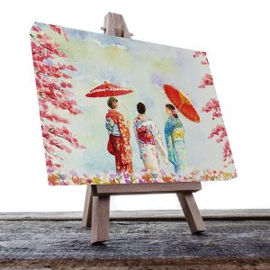 Cuadro Decorativo Geisha Japón Estilo Oleo #31