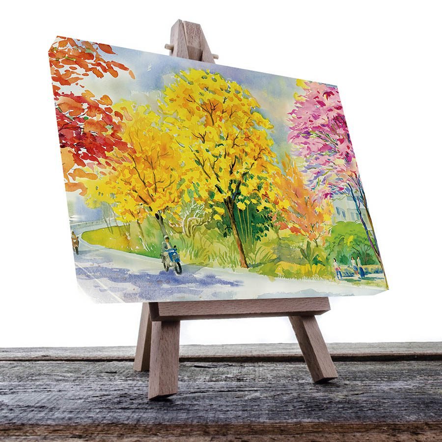 Cuadro Decorativo de Arboles Colores Cálidos Estilo Oleo #32