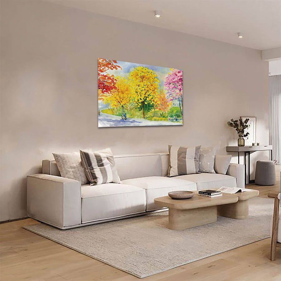 Cuadro Decorativo de Arboles Colores Cálidos Estilo Oleo #32 - Imagen 2