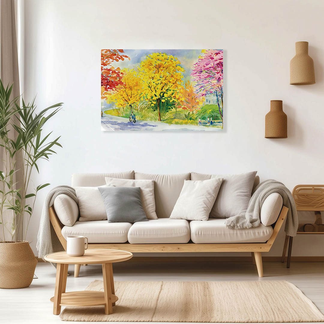 Cuadro Decorativo de Arboles Colores Cálidos Estilo Oleo #32 - Imagen 3