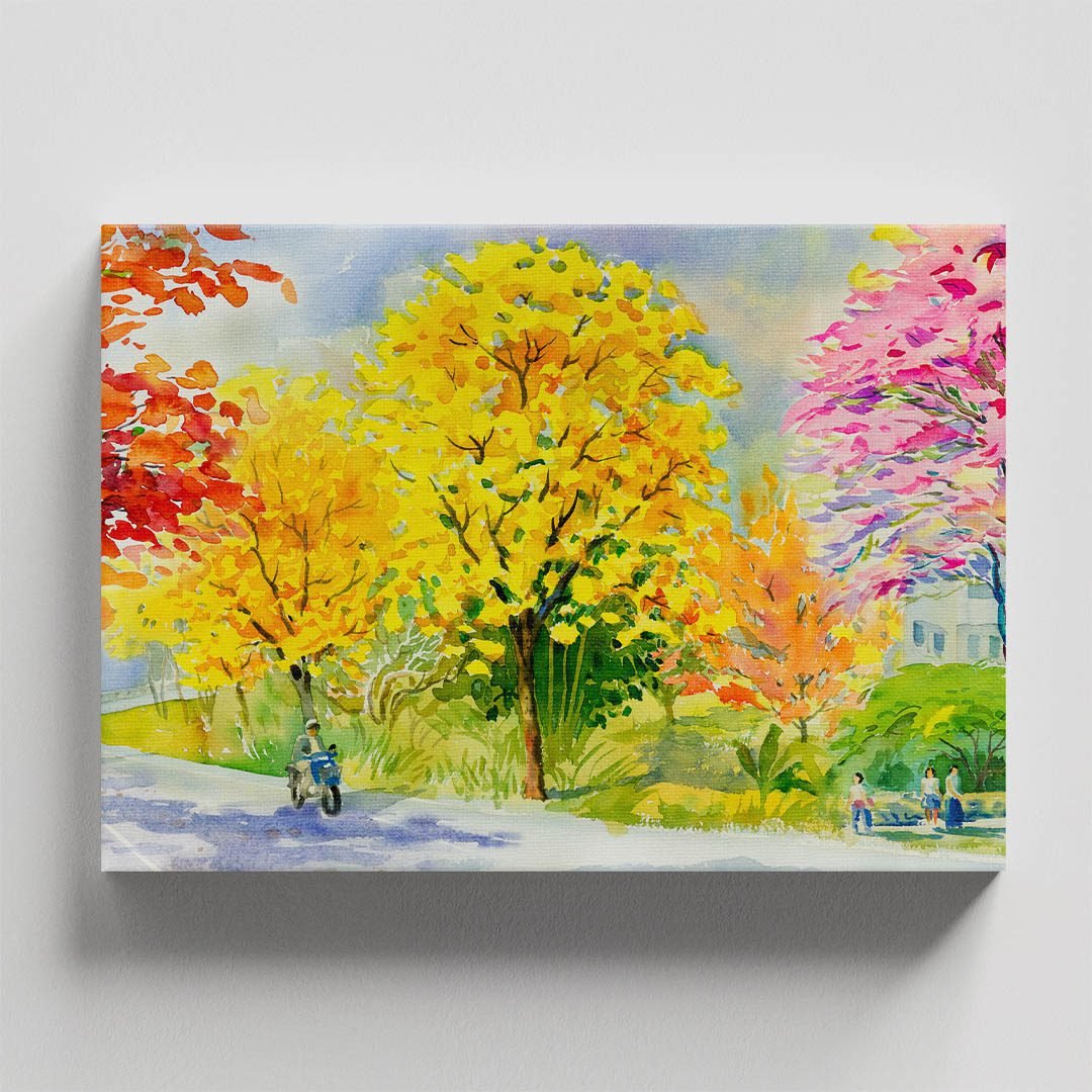 Cuadro Decorativo de Arboles Colores Cálidos Estilo Oleo #32 - Imagen 4