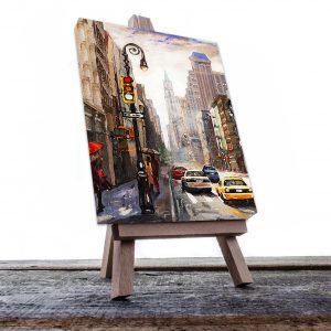 Cuadro Decorativo New York Estilo Oleo Vertical