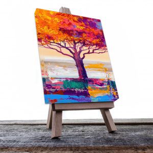 Cuadro Decorativo Arboles Colores Otoñales Estilo Oleo #04V