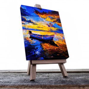 Cuadro Decorativo Barca en el Atardecer Estilo Oleo #09V