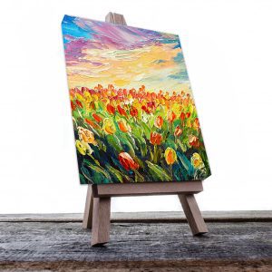 Cuadro Decorativo Campo de Flores Estilo Oleo #11V
