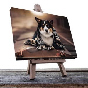 Cuadro Decorativo de Perro Collie Blanco y Negro#30