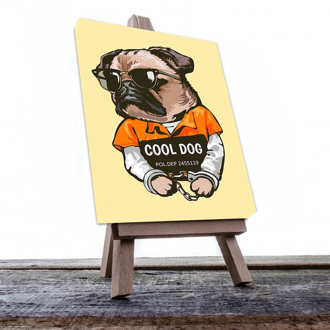 Cuadro Decorativo Dibujo de Perro Pug Convicto #567