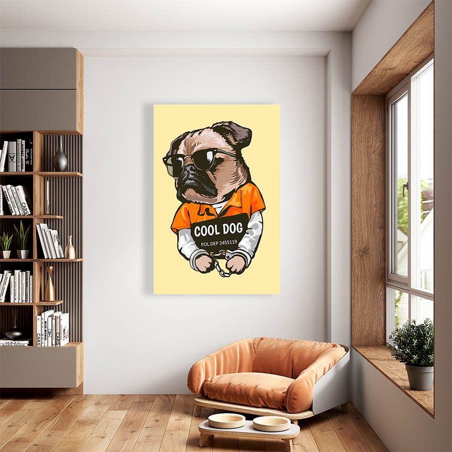 Cuadro Decorativo Dibujo de Perro Pug Convicto #567 - Image 2