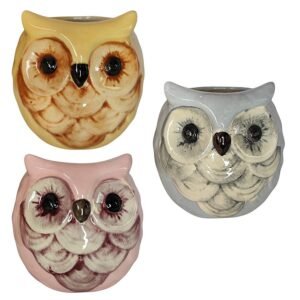 🦉 Maceta de Cerámica en Forma de Búho – Pintada a Mano