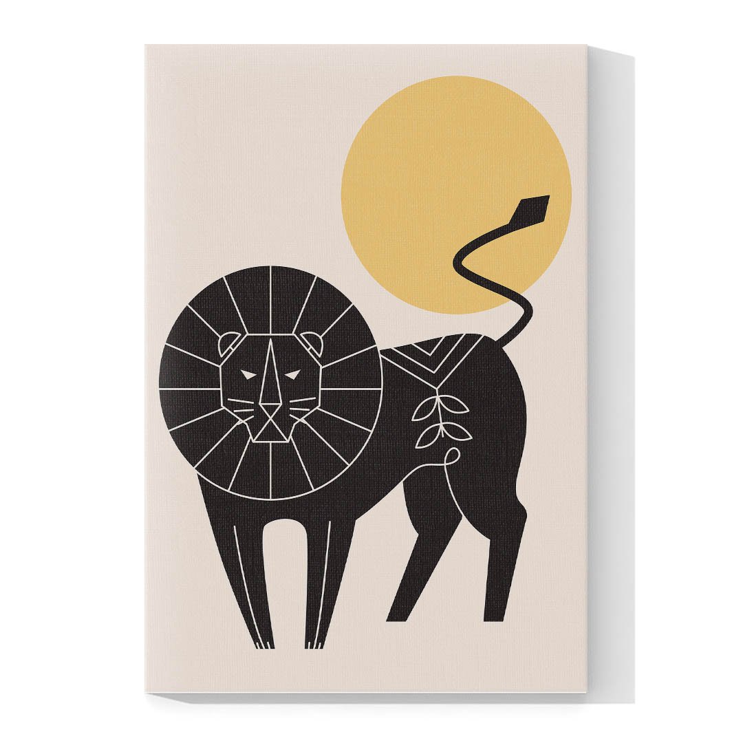 Set de 3 Cuadros Decorativos Arte Minimalista Moderno de León, Mariposa y Flor - Image 2