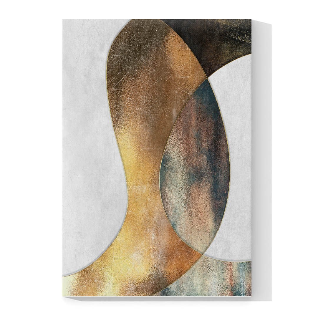 Set de 3 Cuadros Decorativos Abstractos en Dorados - Imagen 2