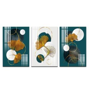 Set de 3 Cuadros Decorativos Moderno de Hojas