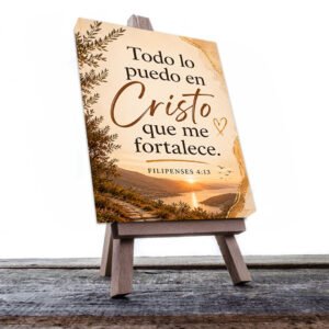Cuadro Decorativo Cristiano con Versículo Bíblico Filipenses 4:13 | Todo lo Puedo en Cristo