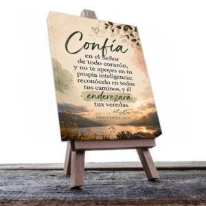Cuadro Decorativo Cristiano con Versículo Bíblico Proverbios 3:5-6  | Confía en el Señor